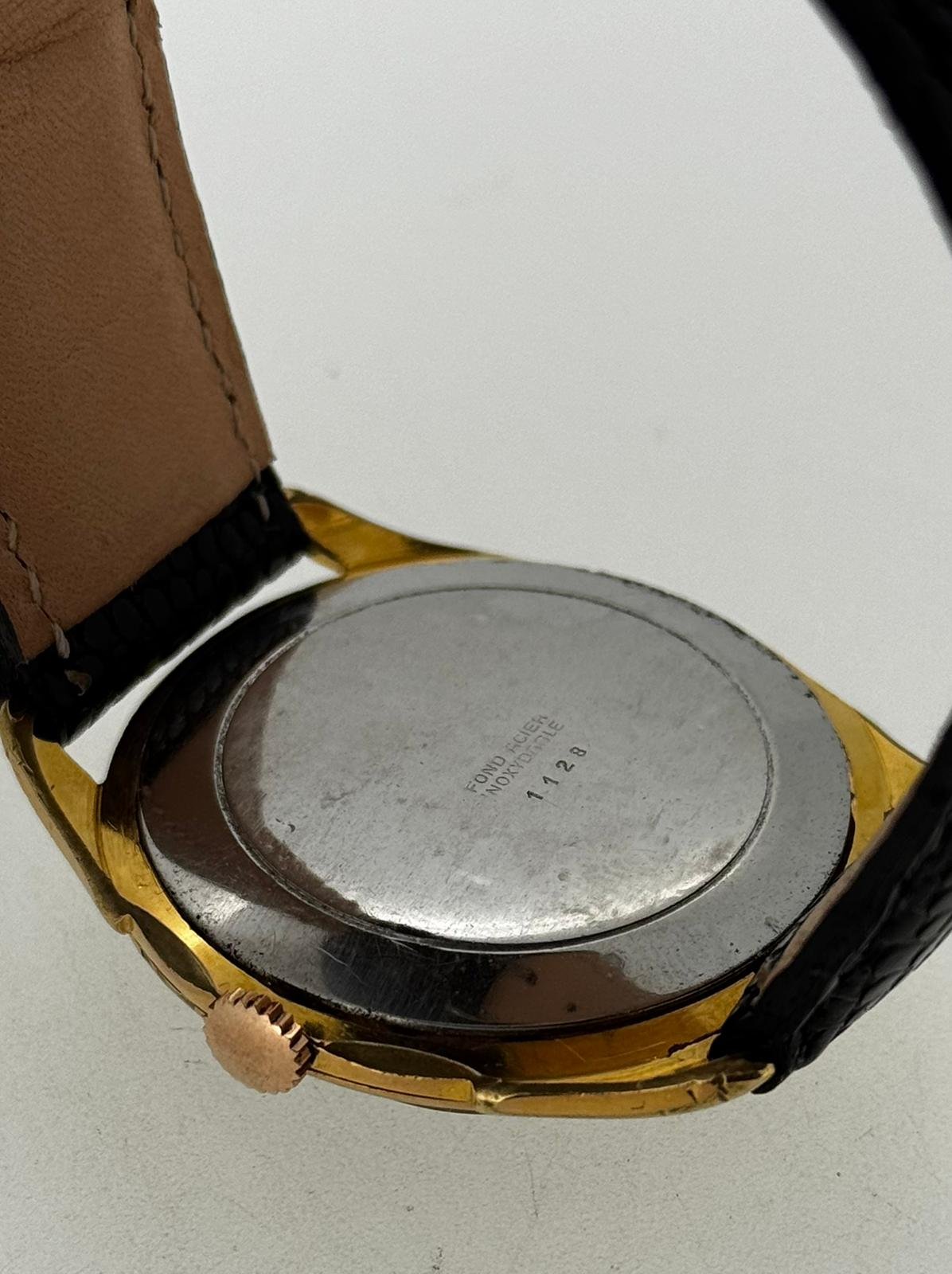 Reloj de pulsera Vidal Super con 15 rubíes y correa de piel negra. - Imagen 6