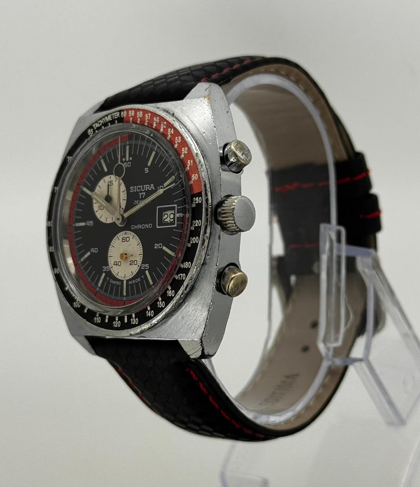 Reloj de pulsera Sicura con cronógrafo y 17 rubíes. - Imagen 4