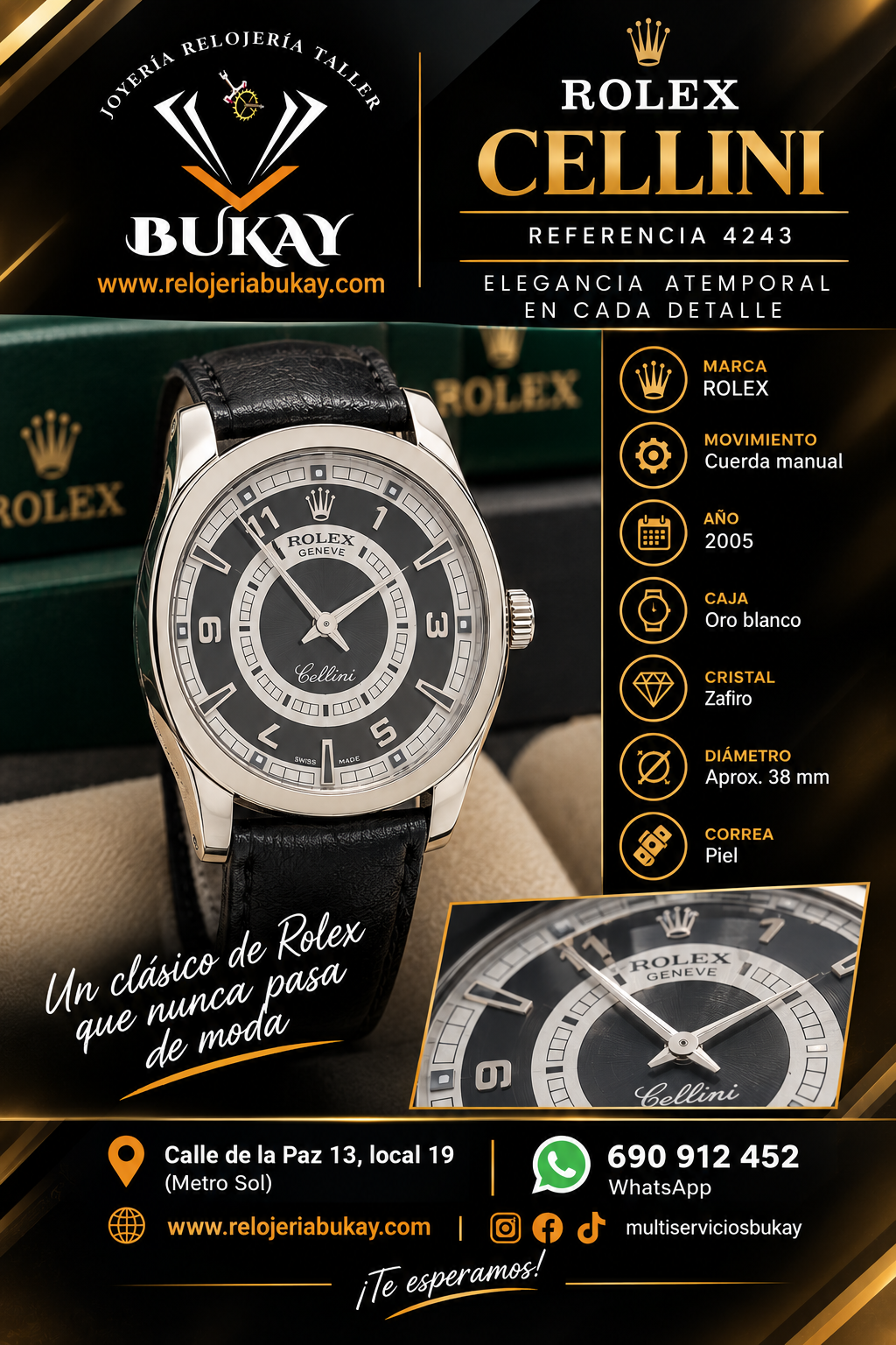 RELOJ ROLEX GENEVE CELLINI DANAOS 4243